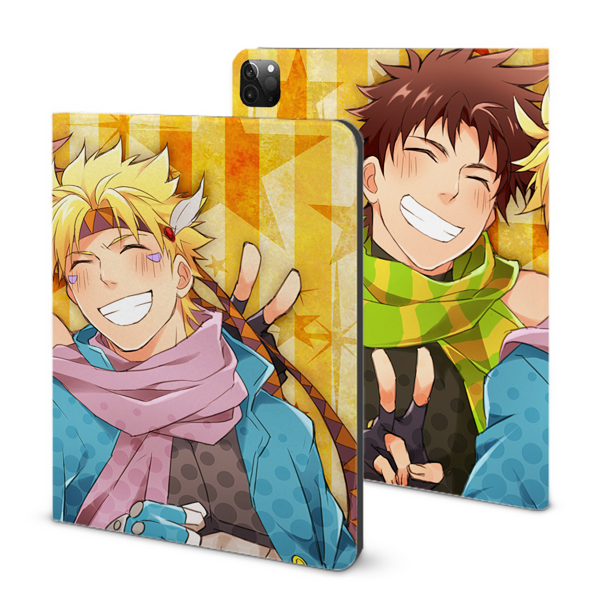 （画像用） ジョジョの奇妙な冒険 JoJo's Bizarre Adventure IPadケース ペンホルダー付き ブックスタイルデザイン